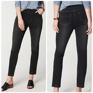 J. Jill 5 Pocket Knit Jeans 5 Pocket Women's Size Large black obsidian‎ wash